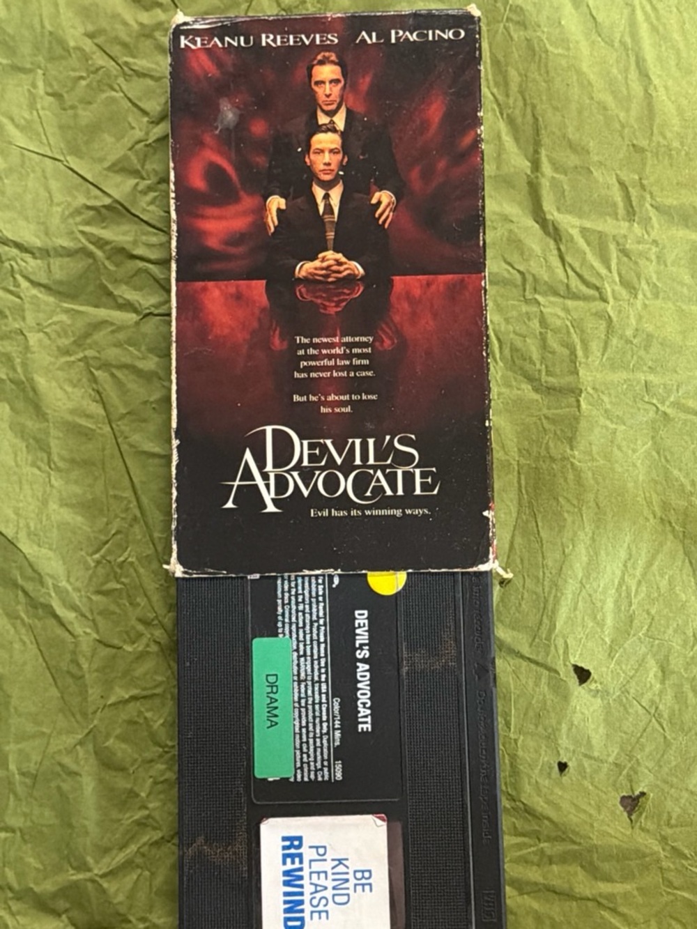Devil's Advocate VHS Movie Tape - Black & Red